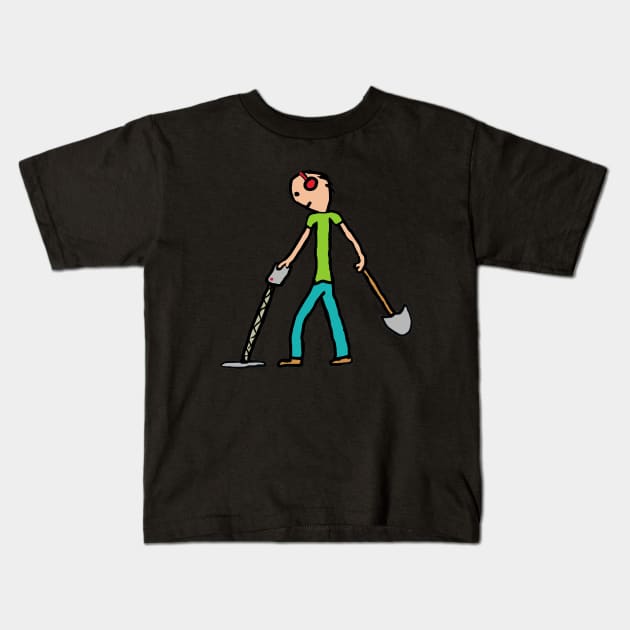 Metal Detecting Detectorist Kids T-Shirt by Mark Ewbie